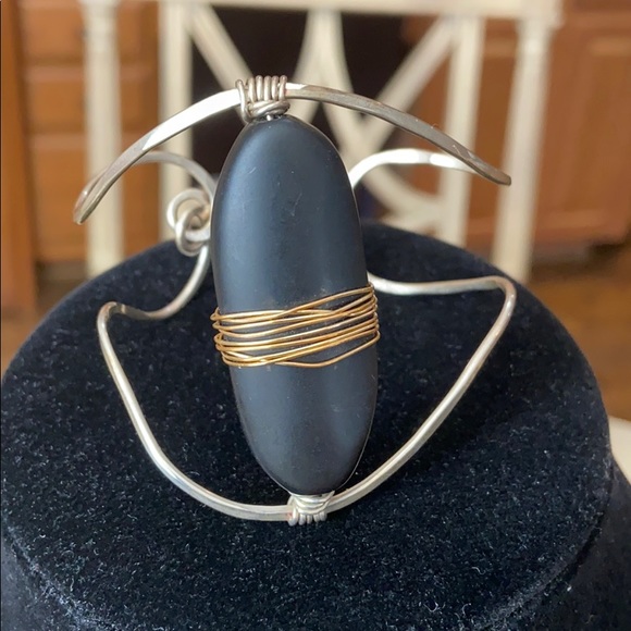 Artisan One-Of-A-Kind Cuff in Silver-Black-Gold - Picture 3 of 7